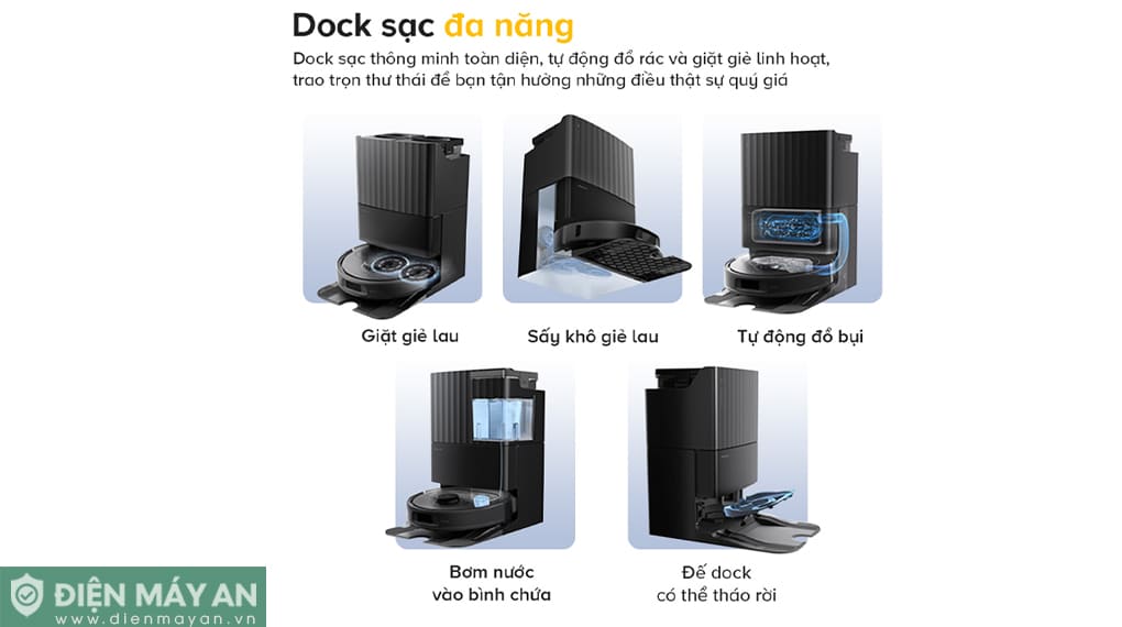 Robot hút bụi lau nhà Roborock QR 798 - Đen/Trắng